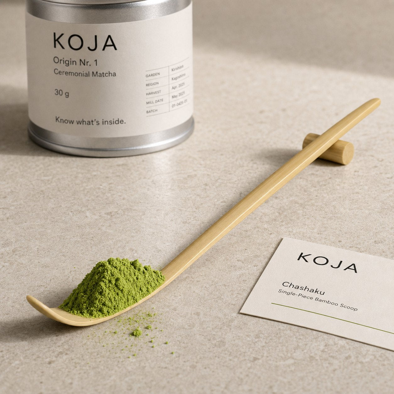 Chashaku Bambuslöffel zum Dosieren von 2 g Matcha