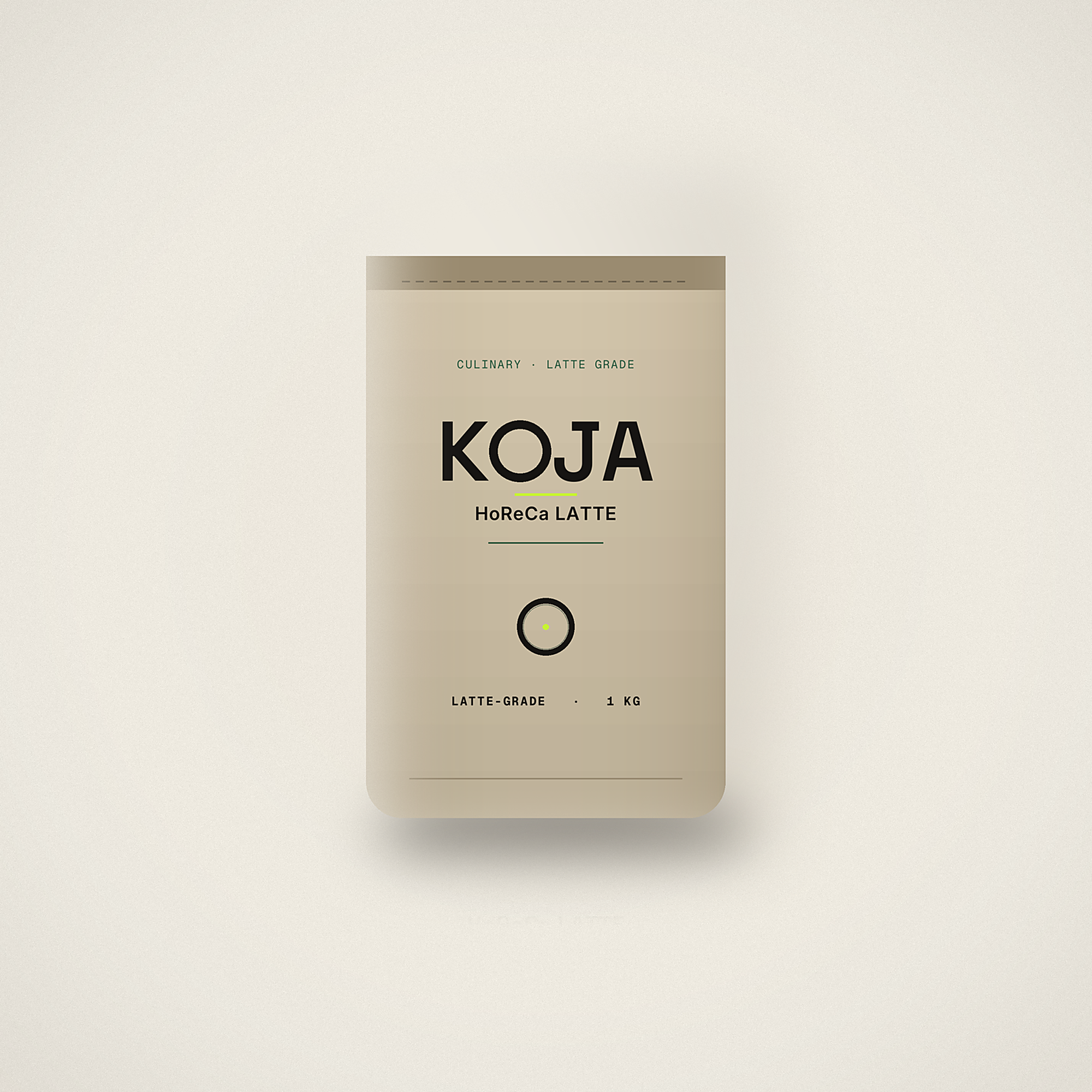 KOJA HoReCa latte grade matcha pouch, 1 kg kraft format for cafés