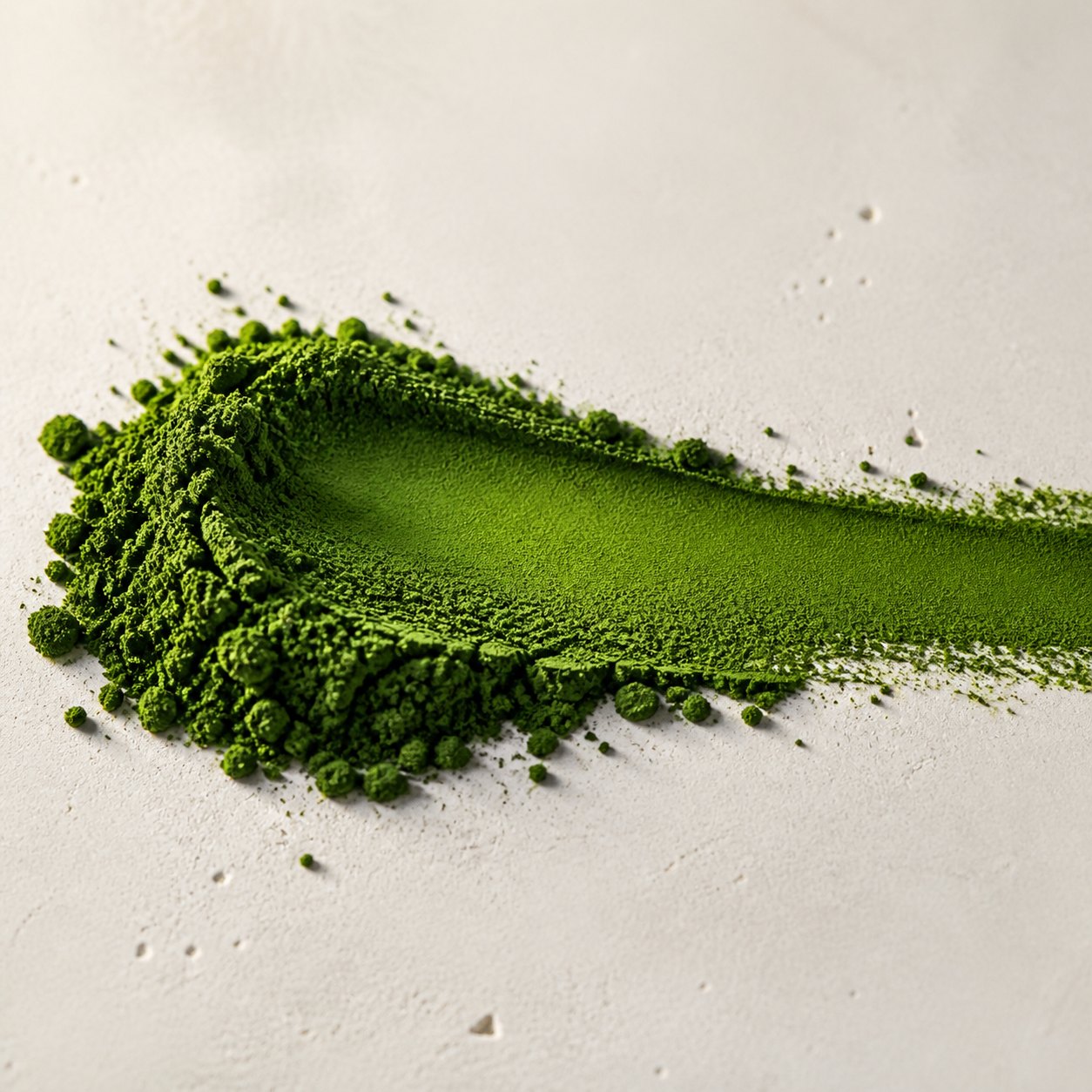 Smaragdgrünes Uji Reserve Matcha Pulver in Nahaufnahme